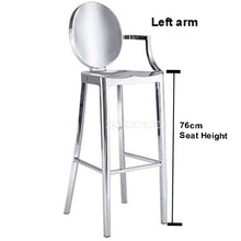 Load image into Gallery viewer, Commercial Furniture Full Stainless Steel 4 Leg Dining Chair Bar Counter Chair High Footstool Bar Stool Chair With Backrest