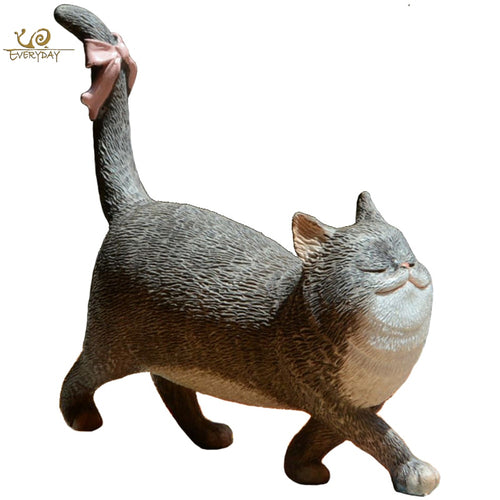 Everyday Collection Lucky Cat Animal Figurine Miniature Fairy Garden Ornaments Home Decoration Accessories Cute New Year Gift