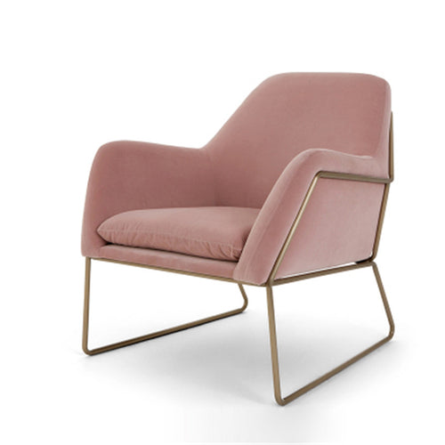 Modern Fashion Single Sofa Chair Armrest Nordic Minimalist Sofa Living Room Chair Flannelette Soft Seat Cushion Metal Iron Frame