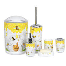 Load image into Gallery viewer, Nordic 6pcs/set Printing Bathroom Accessory Set Lotion Dispenser Toothbrush Holder Tumbler Cup Soap Dish Toilet Brush Trash Can