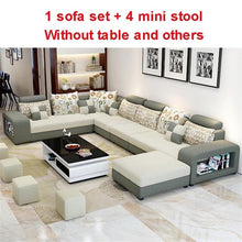 Load image into Gallery viewer, High Quality Living Room Sofa Set Home Furniture Modern Design Cotton Fabric Frame Soft Sponge U Shape Home Furniture