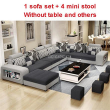 Load image into Gallery viewer, High Quality Living Room Sofa Set Home Furniture Modern Design Cotton Fabric Frame Soft Sponge U Shape Home Furniture