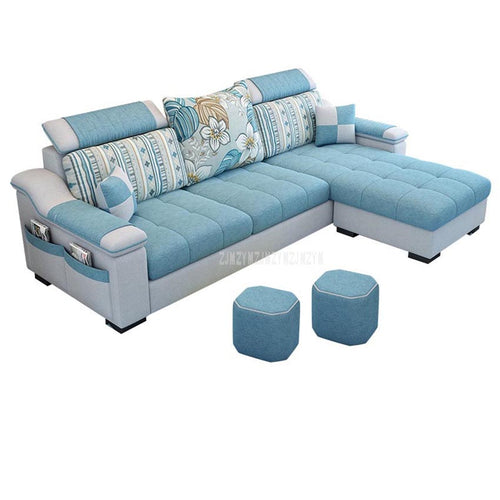 NEW 3 Seat Linen Fabric Living Room Sofa Set Home Furniture Modern Design Frame Soft Sponge L Shape Home Furniture