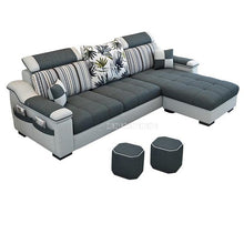 Load image into Gallery viewer, NEW 3 Seat Linen Fabric Living Room Sofa Set Home Furniture Modern Design Frame Soft Sponge L Shape Home Furniture