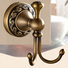 Load image into Gallery viewer, Antique Carved Double Cup Holder Brass Collection Towel Rack Bathroom Accessories Creative Paper Holder Bathroom Hardware Set