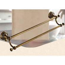 Load image into Gallery viewer, Antique Carved Double Cup Holder Brass Collection Towel Rack Bathroom Accessories Creative Paper Holder Bathroom Hardware Set