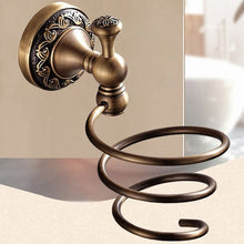 Load image into Gallery viewer, Antique Carved Double Cup Holder Brass Collection Towel Rack Bathroom Accessories Creative Paper Holder Bathroom Hardware Set