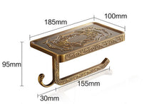 Load image into Gallery viewer, Antique Carved Double Cup Holder Brass Collection Towel Rack Bathroom Accessories Creative Paper Holder Bathroom Hardware Set