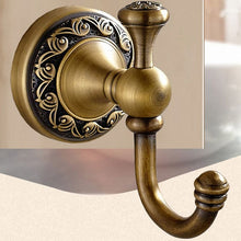Load image into Gallery viewer, Antique Carved Double Cup Holder Brass Collection Towel Rack Bathroom Accessories Creative Paper Holder Bathroom Hardware Set