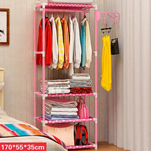 Load image into Gallery viewer, MAGIC UNION Simple Metal Iron Coat Rack Floor Standing Clothes Hanging Storage Shelf Clothes Hanger Racks Bedroom Furniture