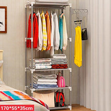 Load image into Gallery viewer, MAGIC UNION Simple Metal Iron Coat Rack Floor Standing Clothes Hanging Storage Shelf Clothes Hanger Racks Bedroom Furniture